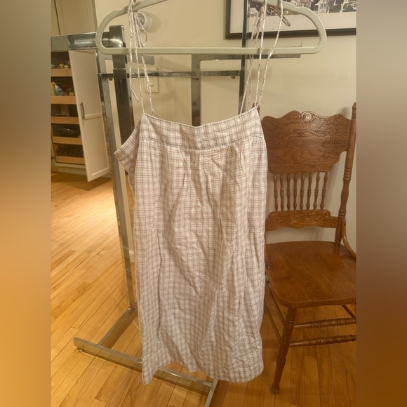 Abercrombie & Fitch Plaid Dress in Cream and Brown - Picture 1 of 4